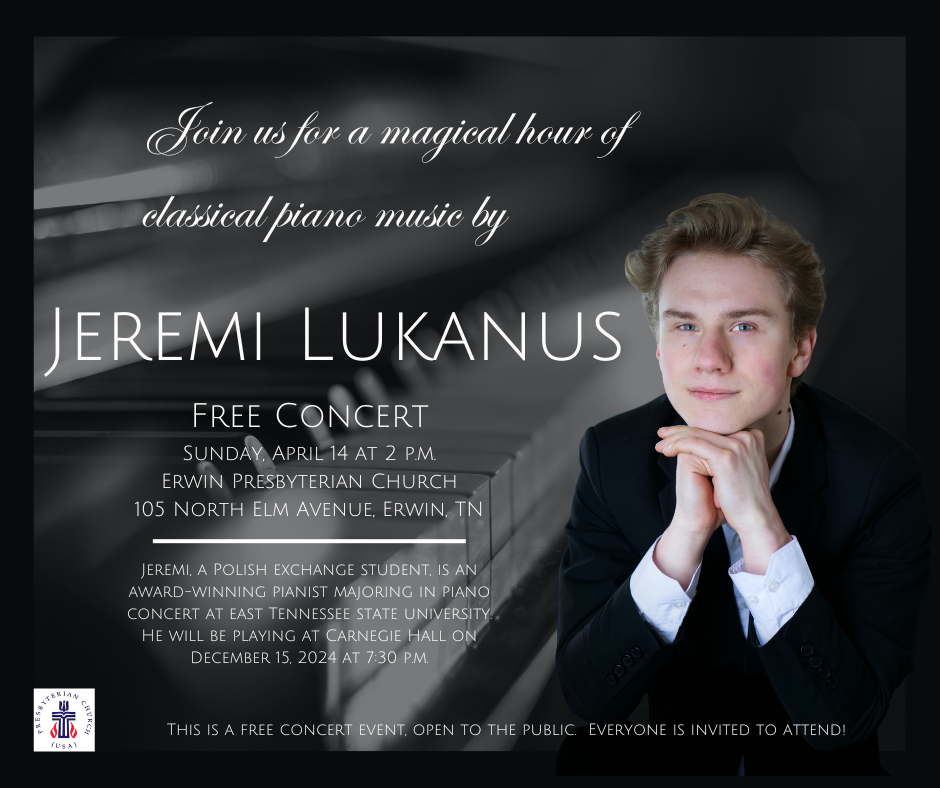 Join us for a Magical Hour of Classical Piano Music by Jeremi Lukanus